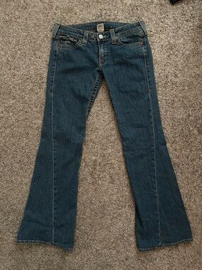 True Religion Women's Dark Blue Flare Jeans Joey